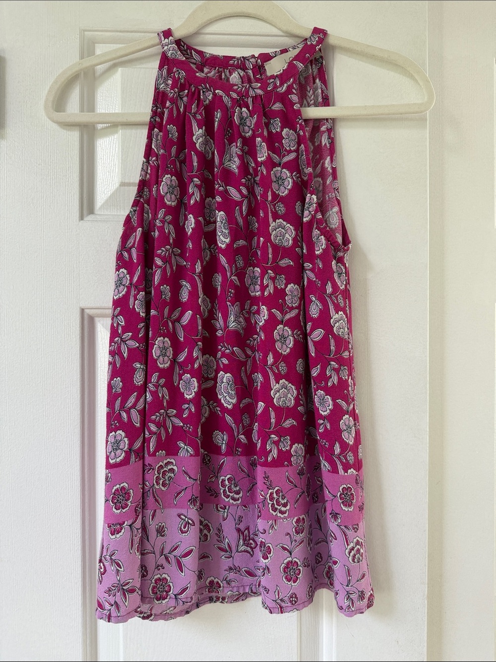 LOFT Pink Floral Halter Blouse